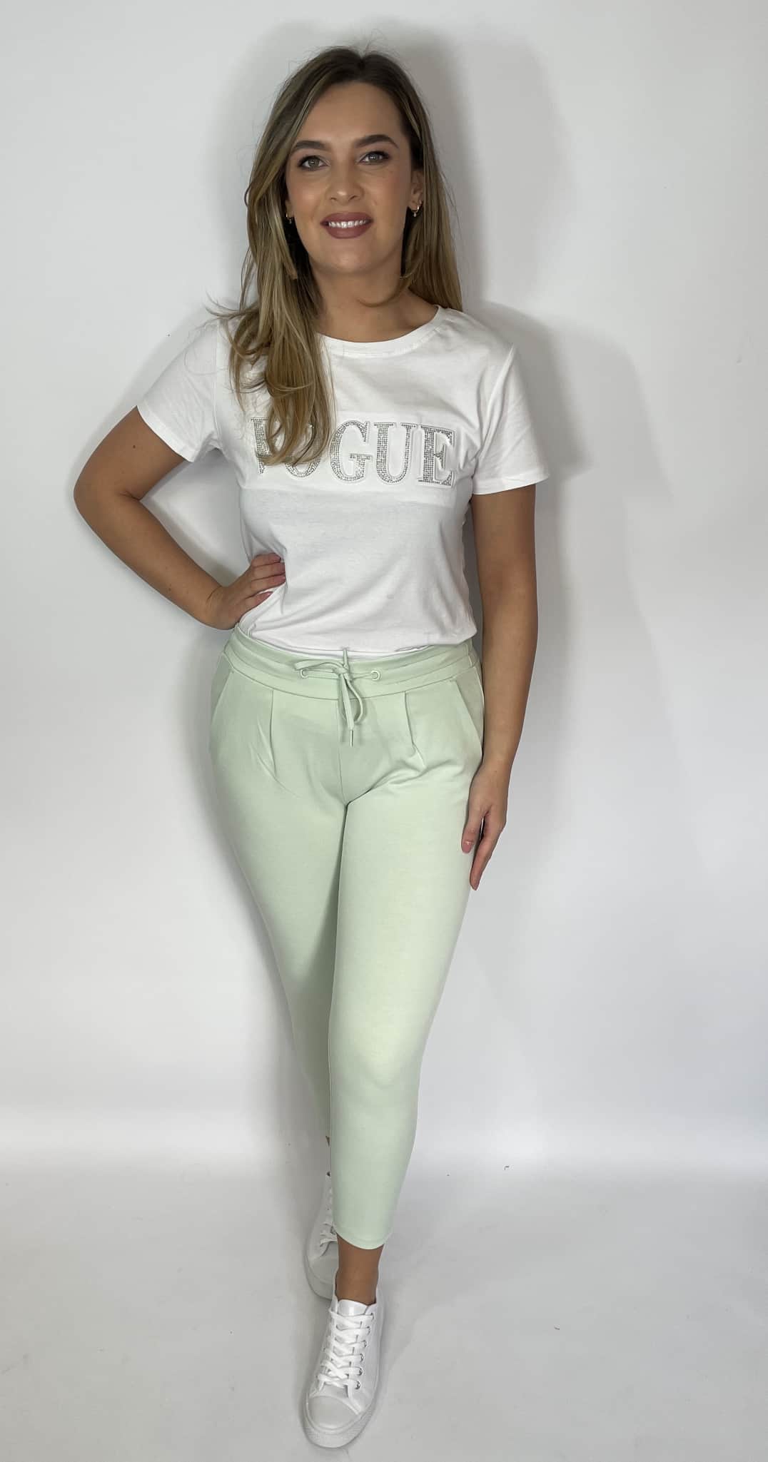 Ichi Kate Cropped Trousers -Mint