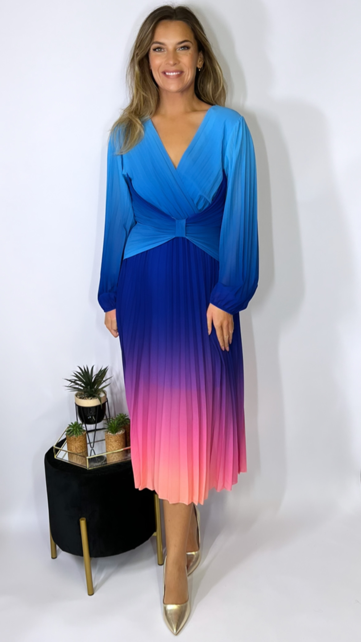Ria Ombre Midi Dress – Blue | Off The Rack