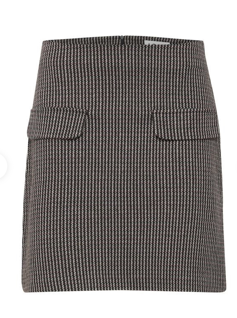 Ichi Check Mini Skirt Grey | Off The Rack
