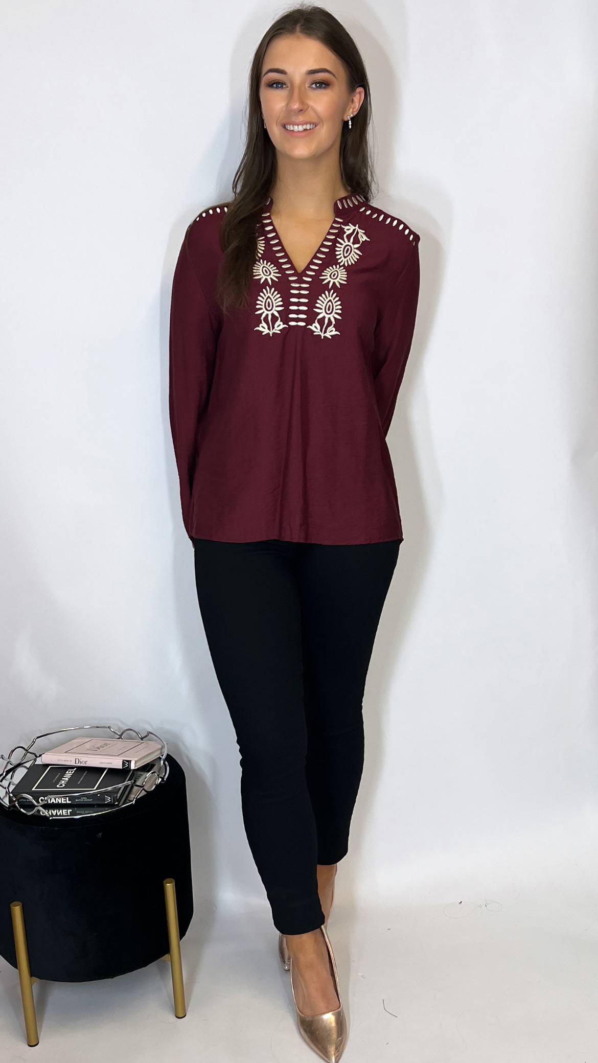 Marlowe Top Burgundy - Image 2