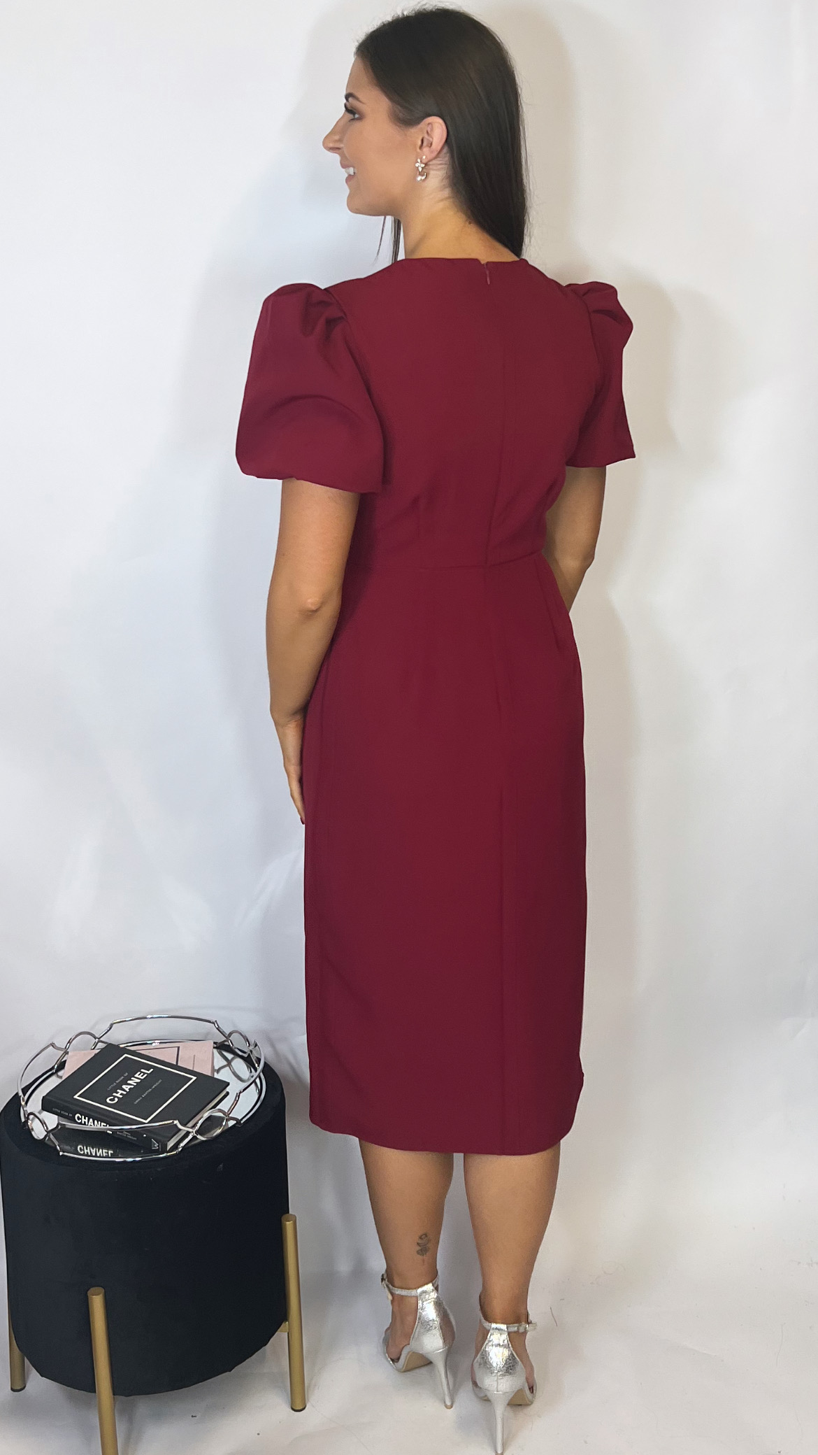 Bella Bow Dress Berry - Image 3