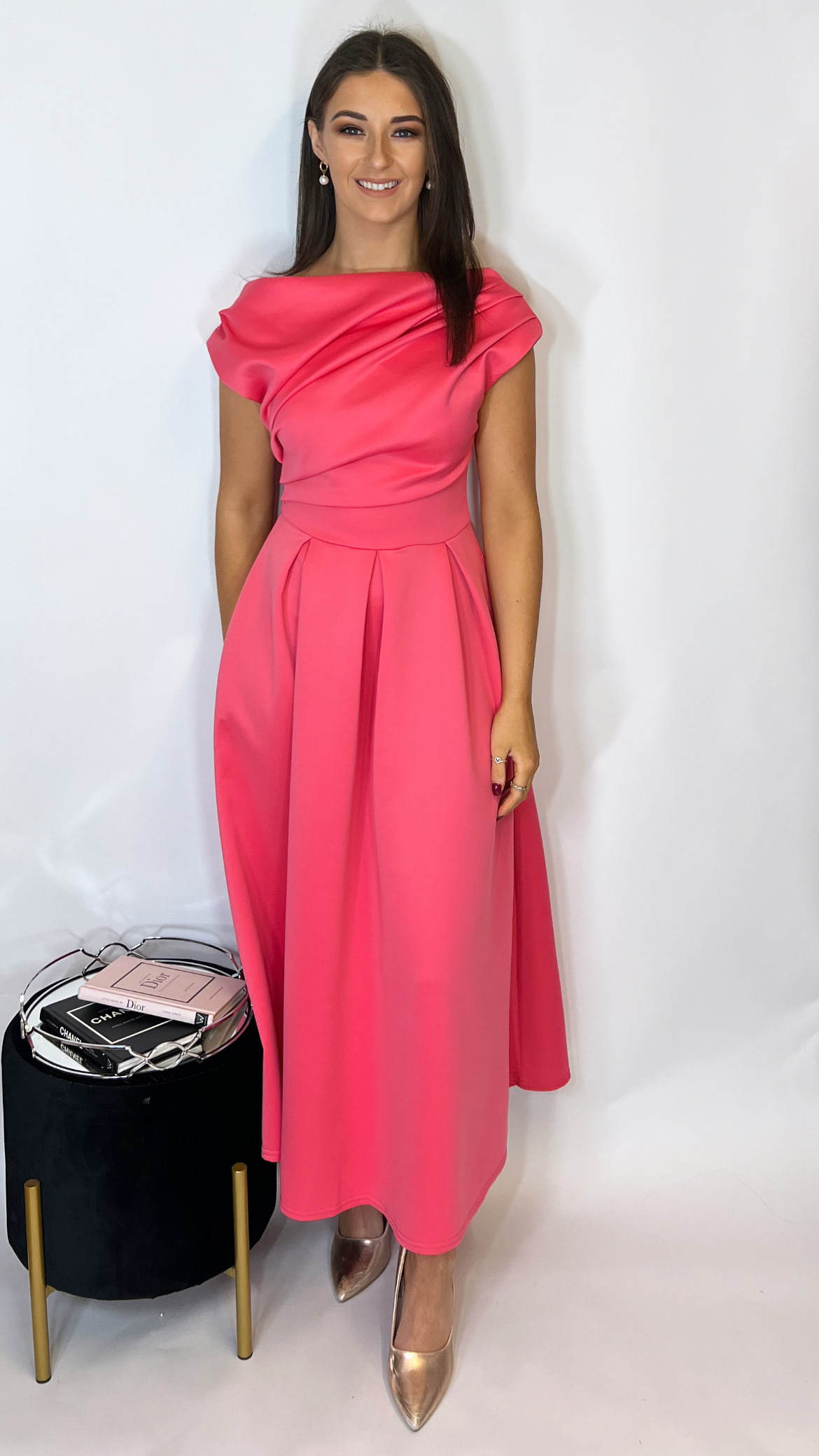 Betty Midi Dress Coral