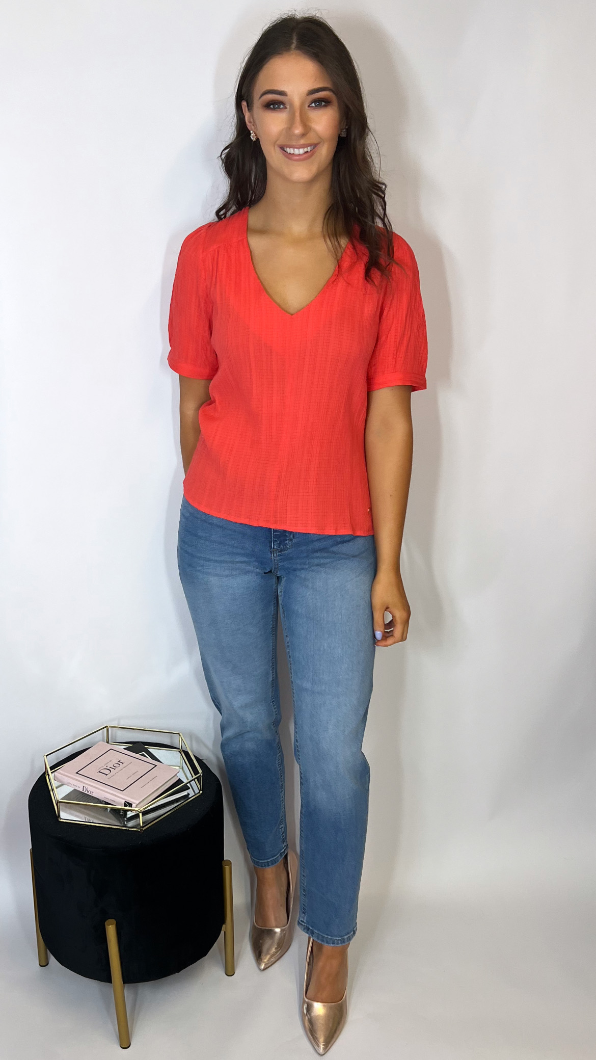 R&R Betsy Top Coral