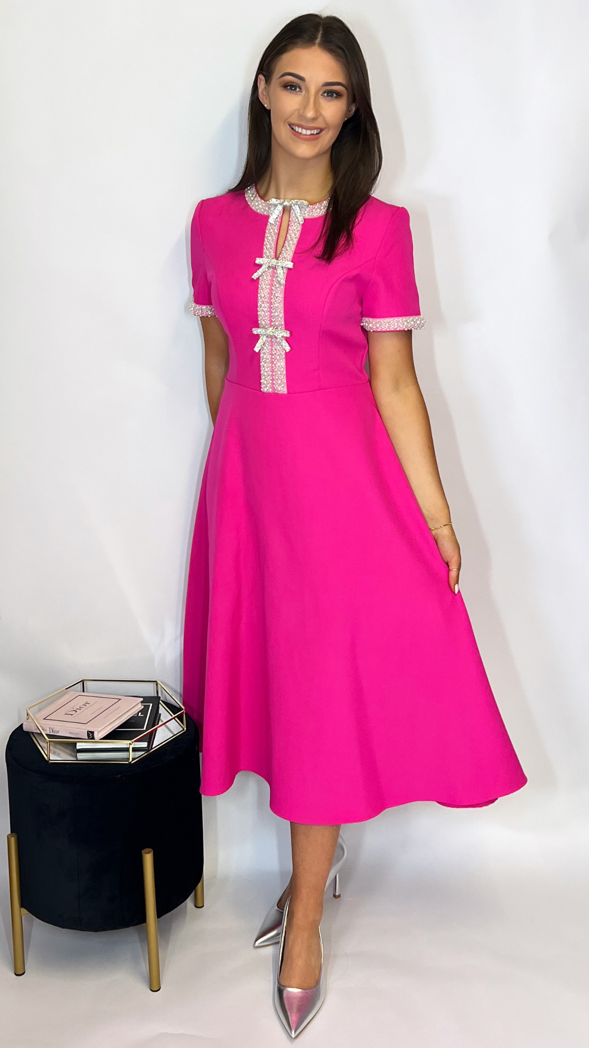 Serena Bow Dress Pink