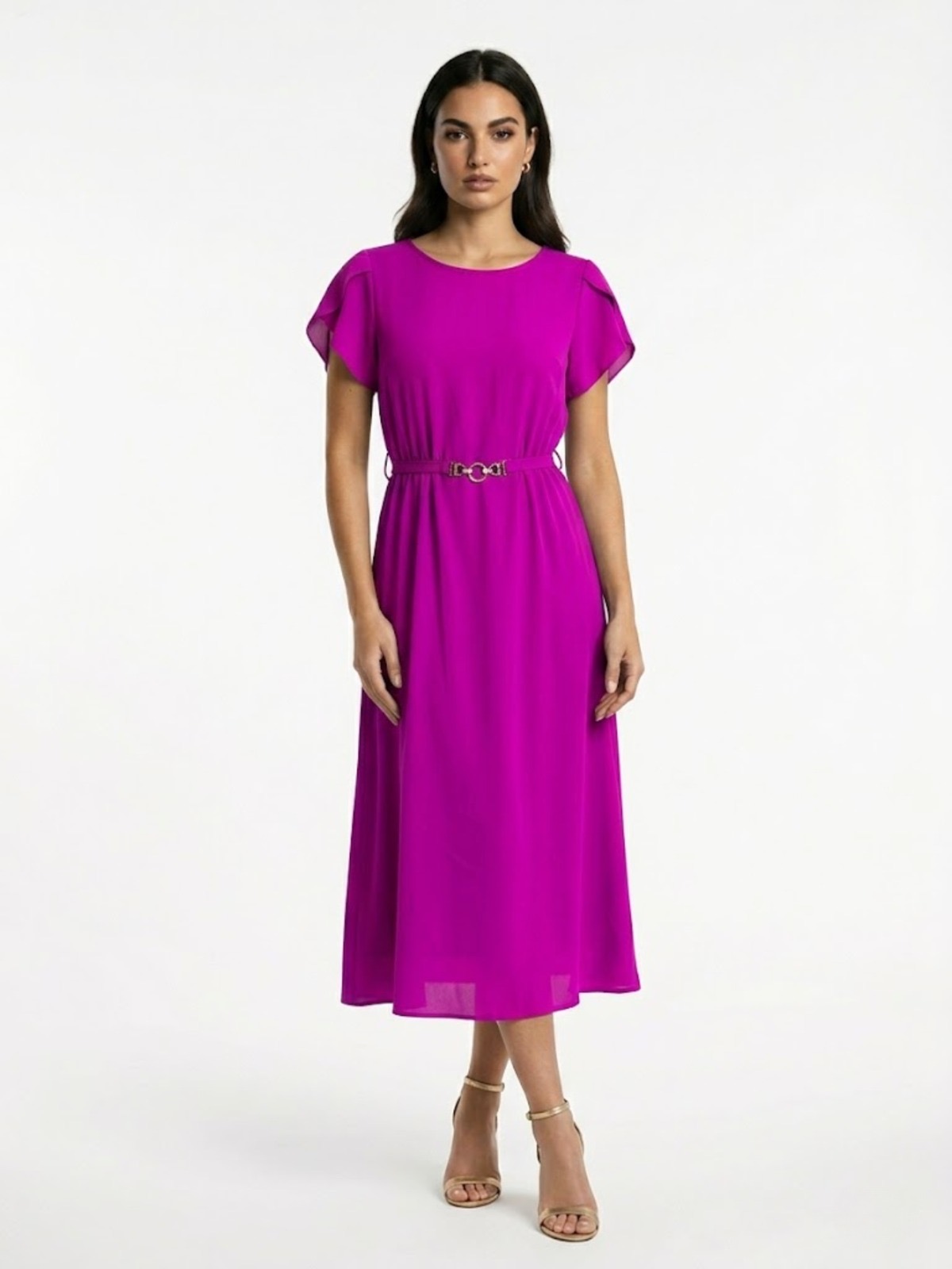 Velina Midi Dress Magenta