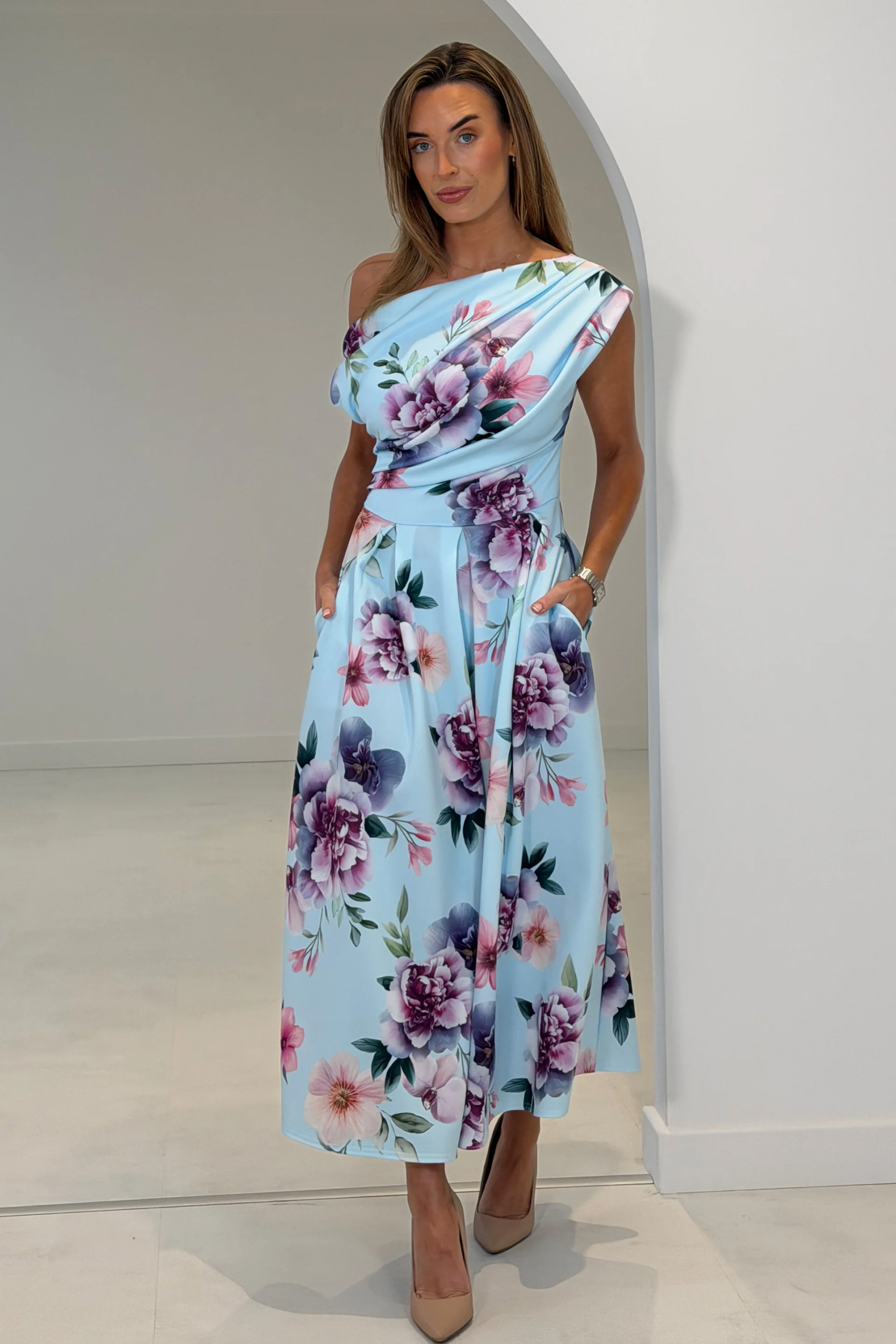 Betty Aqua Floral Dress
