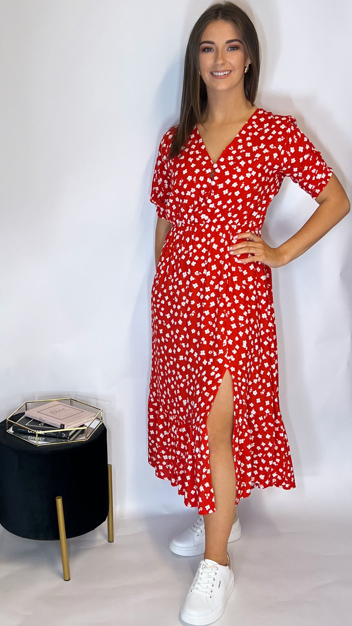 Fia Red Floral Dress