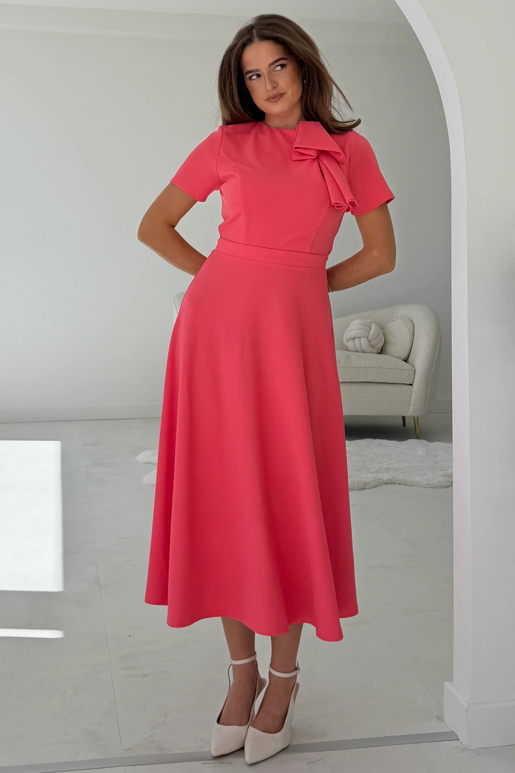 Minta Dress Coral Pink - Image 2