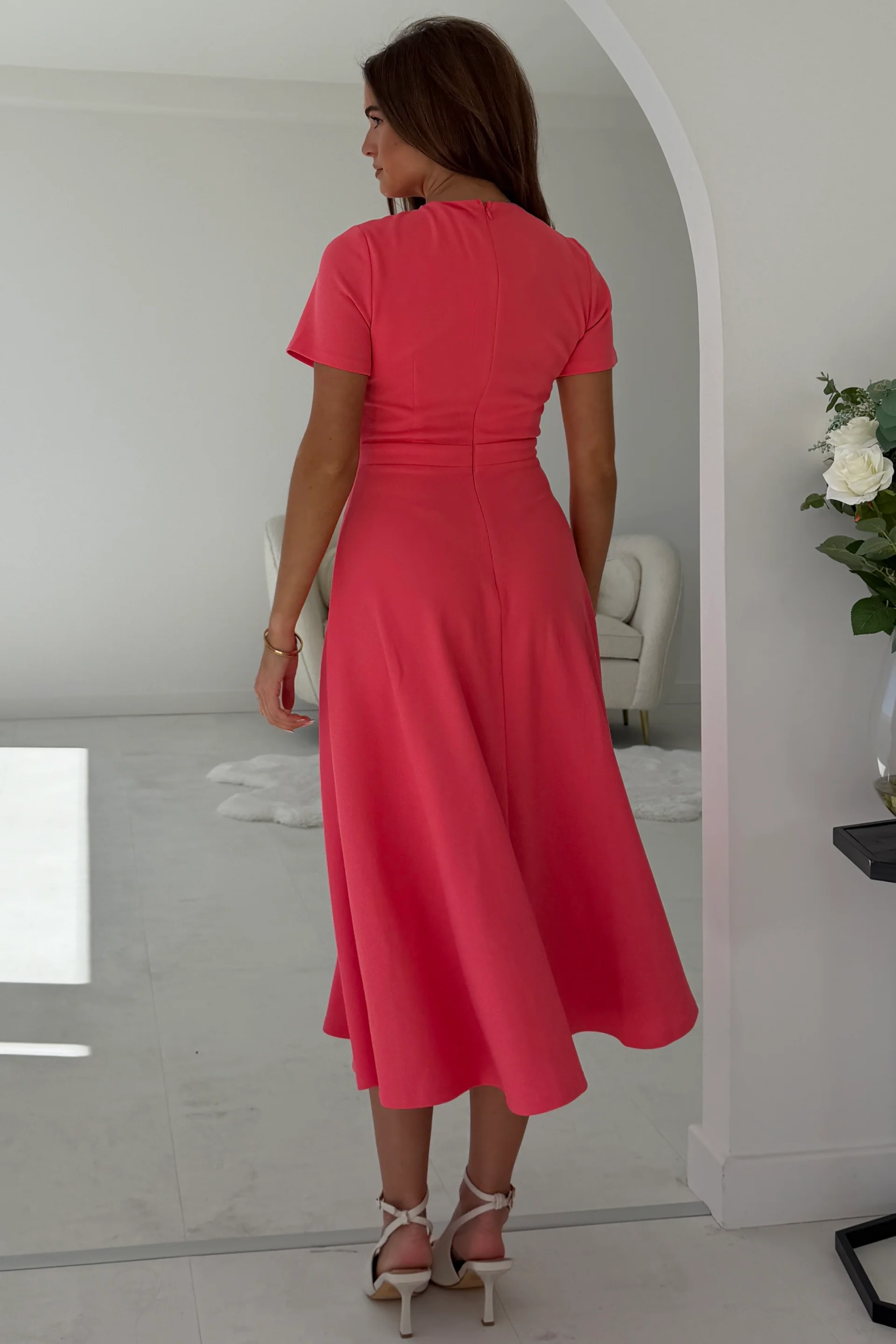 Minta Dress Coral Pink - Image 3