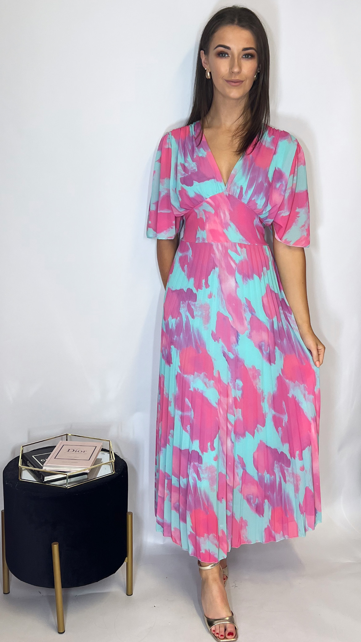 Sahara Dress Pink & Aqua - Image 2