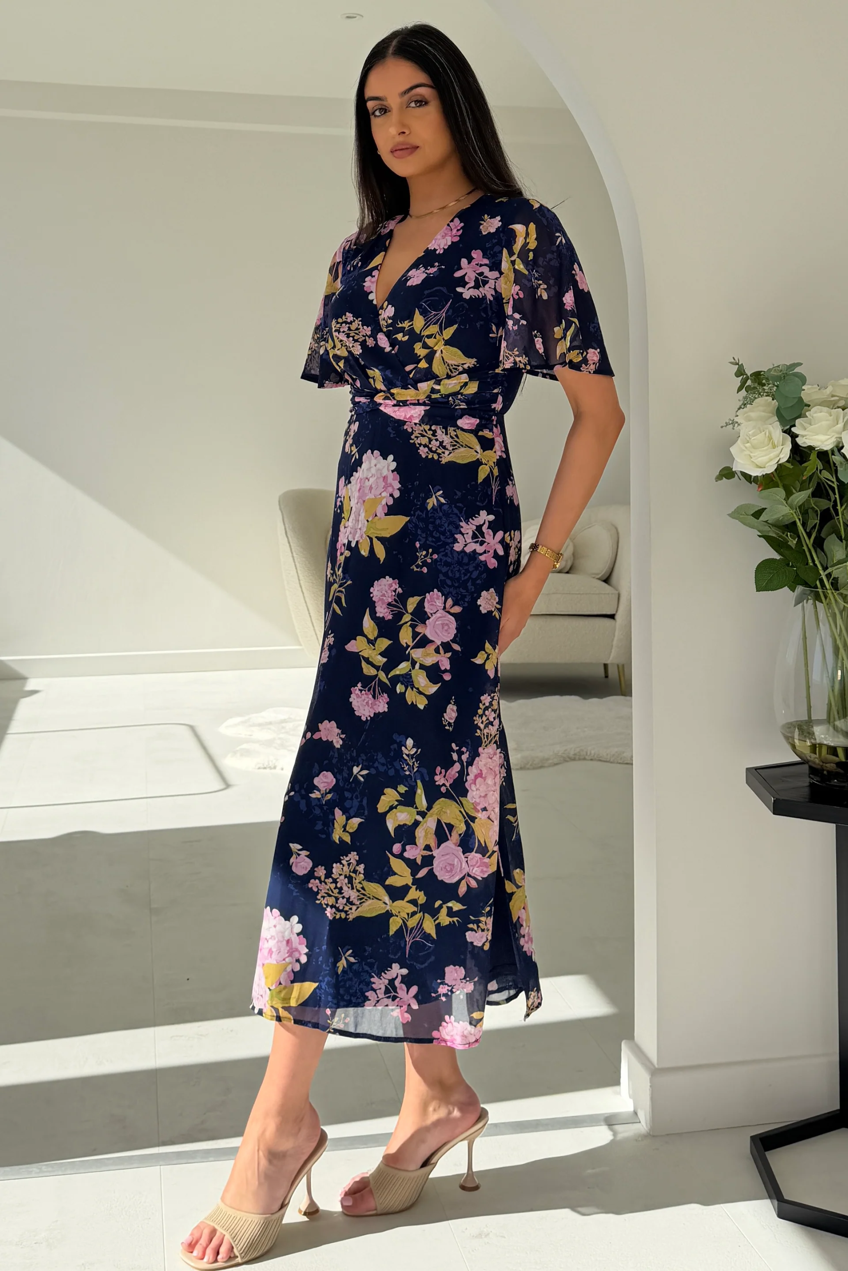 Daisy Dress Navy Floral