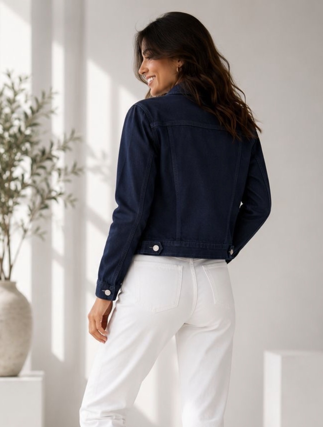 Aubrey Denim Jacket Navy - Image 2