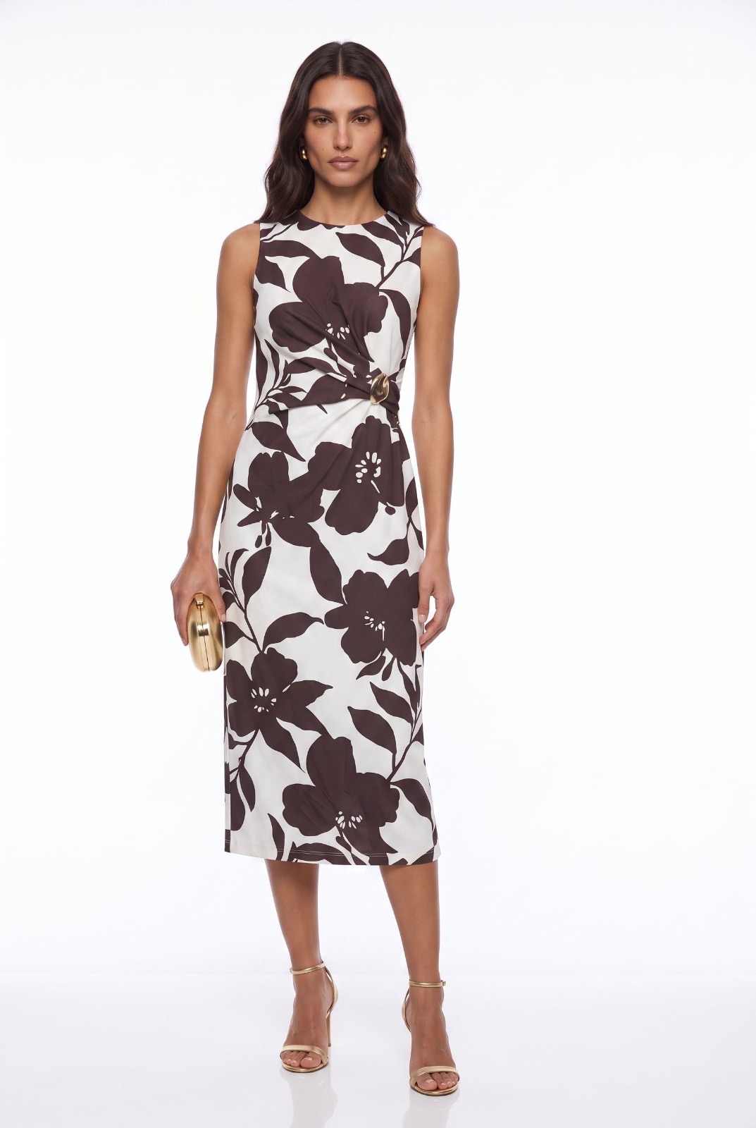 Monroe Floral Dress Brown