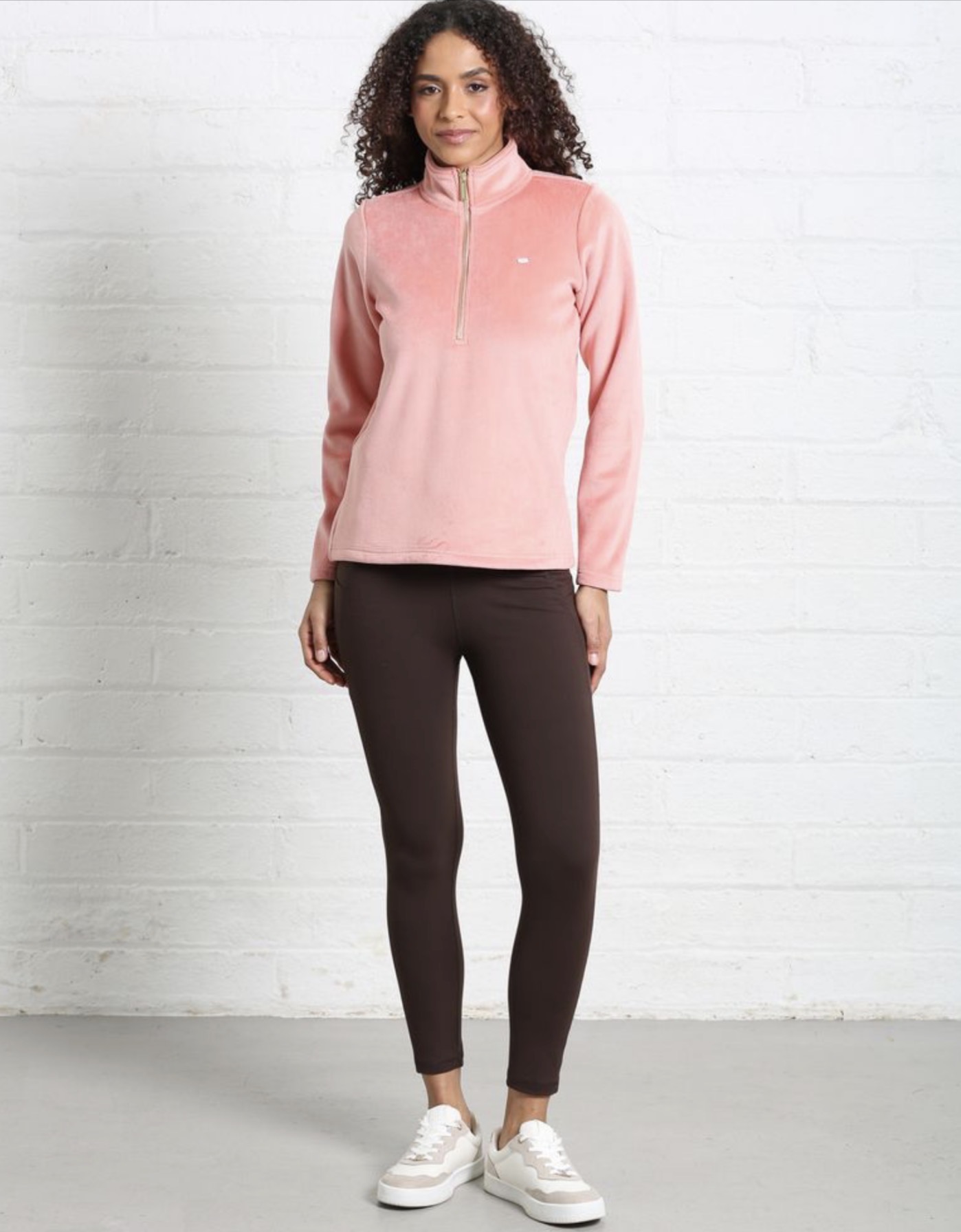 R&R Paige Half Zip  Pink