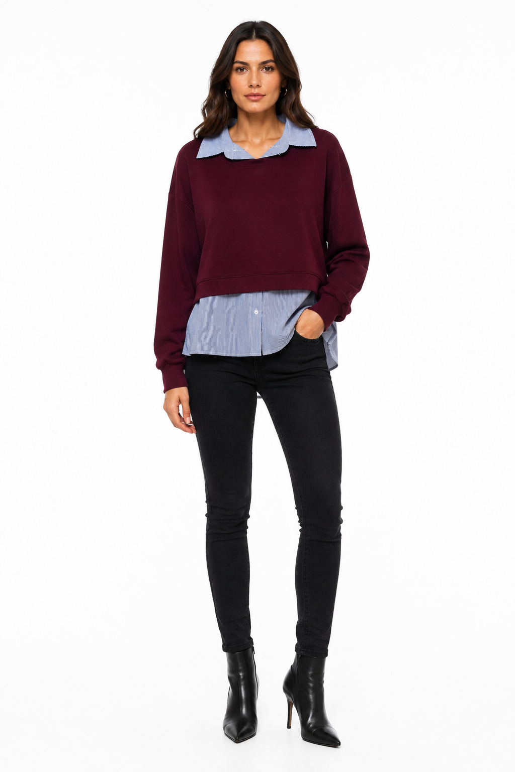 Maisie Burgundy Shirt Top