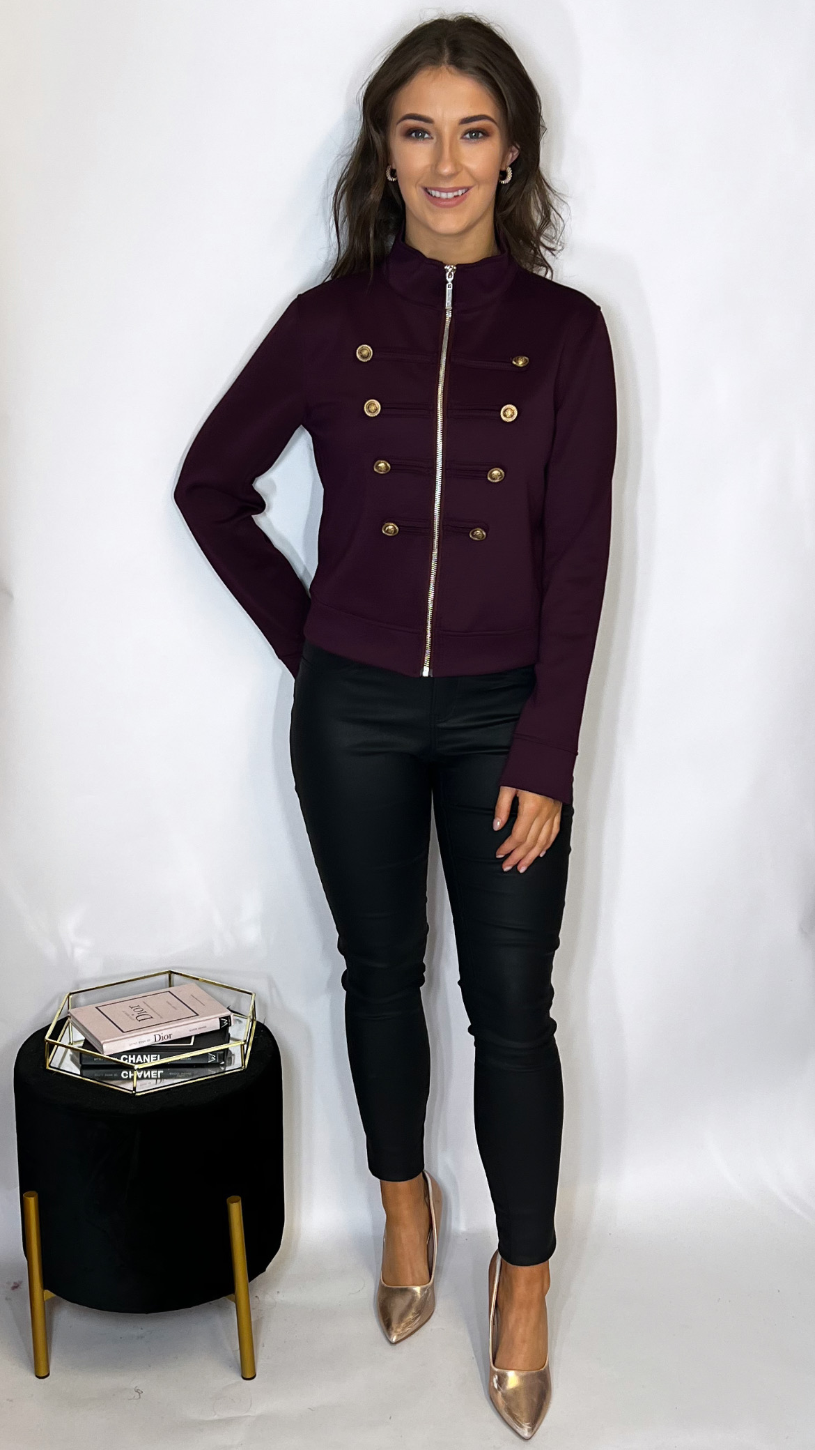 Amelie Military Jacket Plum