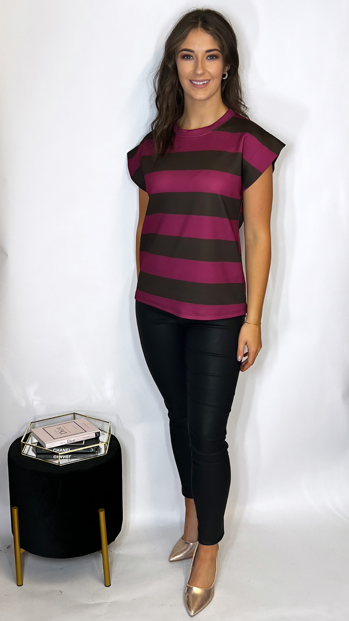 Marnie Stripe Tee Pink - Image 2
