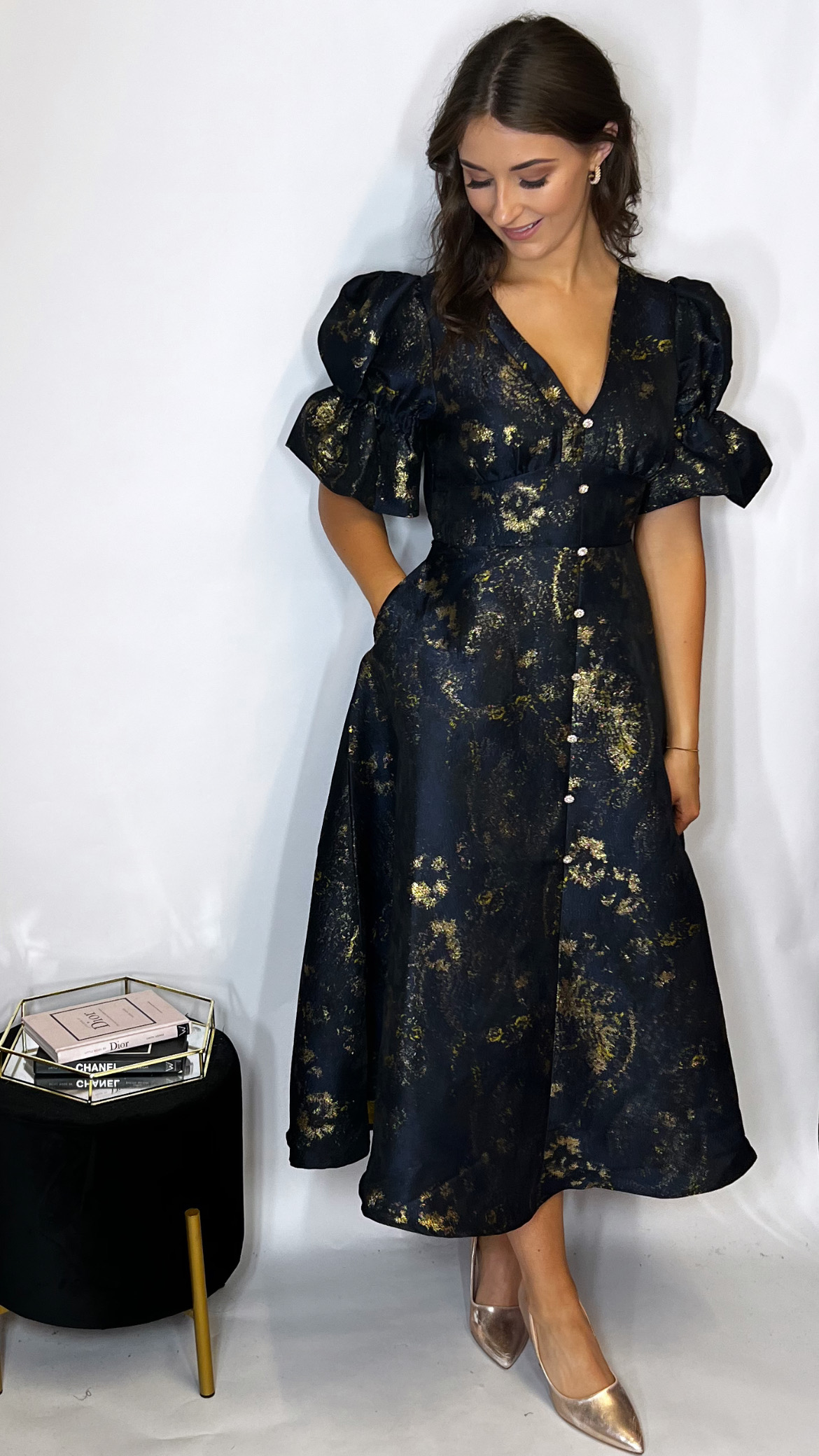 Callie Midi Dress Navy