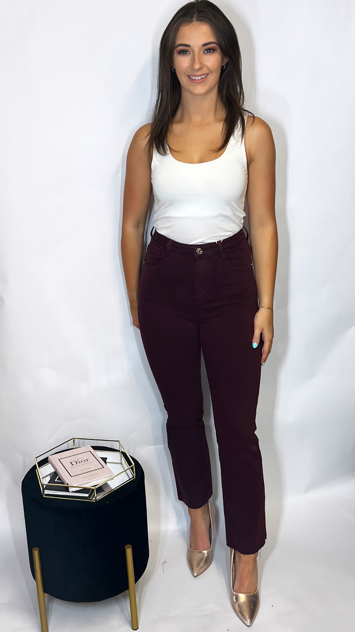 Brady Wine Flare Jeans