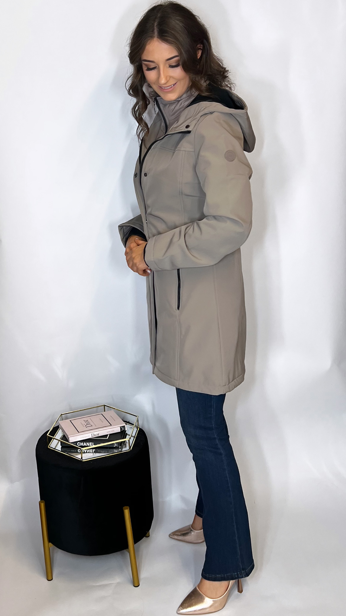 R&R Elsie Coat Taupe - Image 4