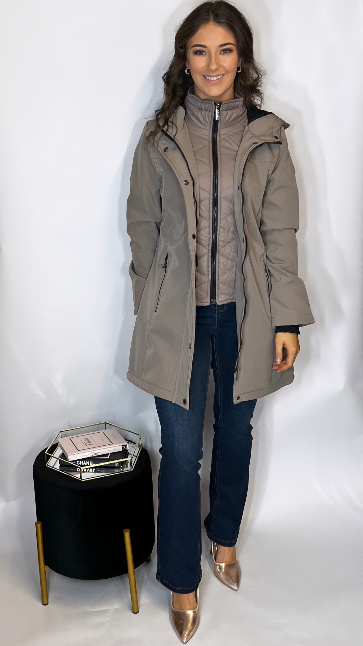 R&R Elsie Coat Taupe - Image 2