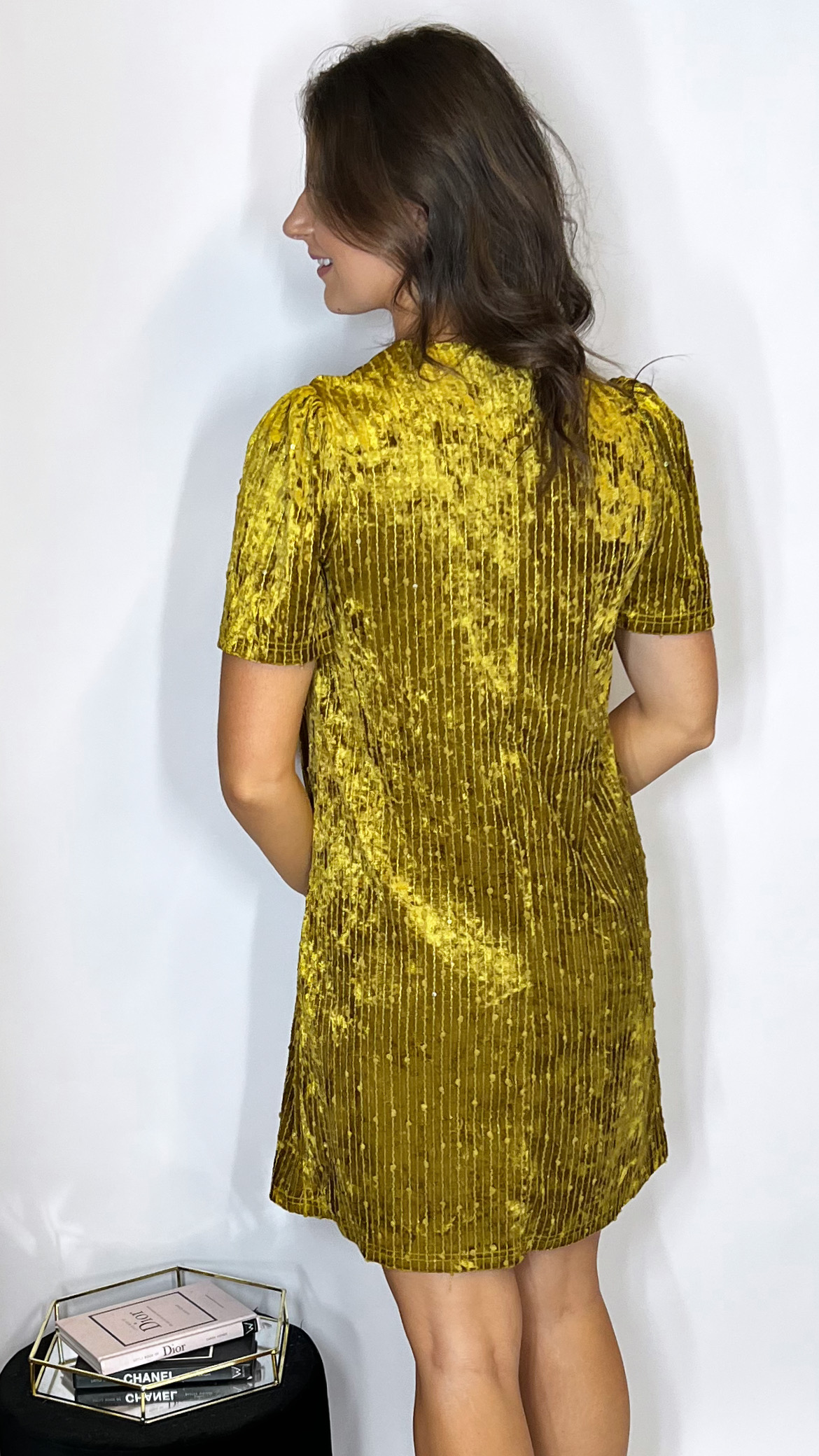 Brinley Dress Olive Gold - Image 3