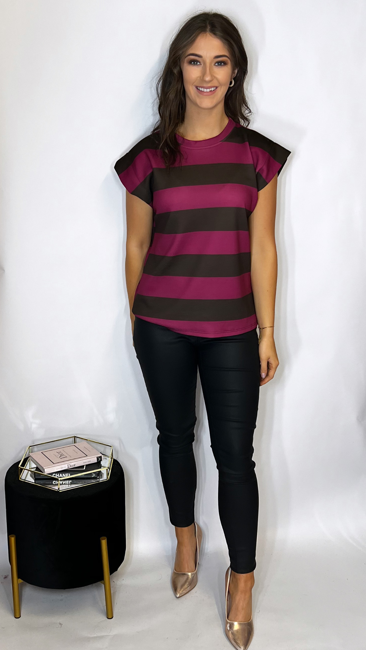 Marnie Stripe Tee Pink