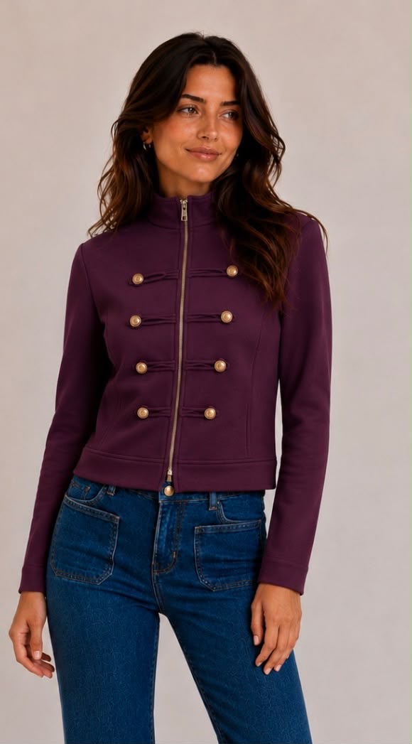 Amelie Military Jacket Plum