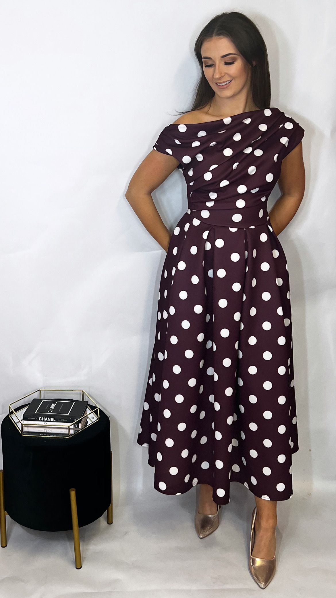 Betty Dress Berry Polka