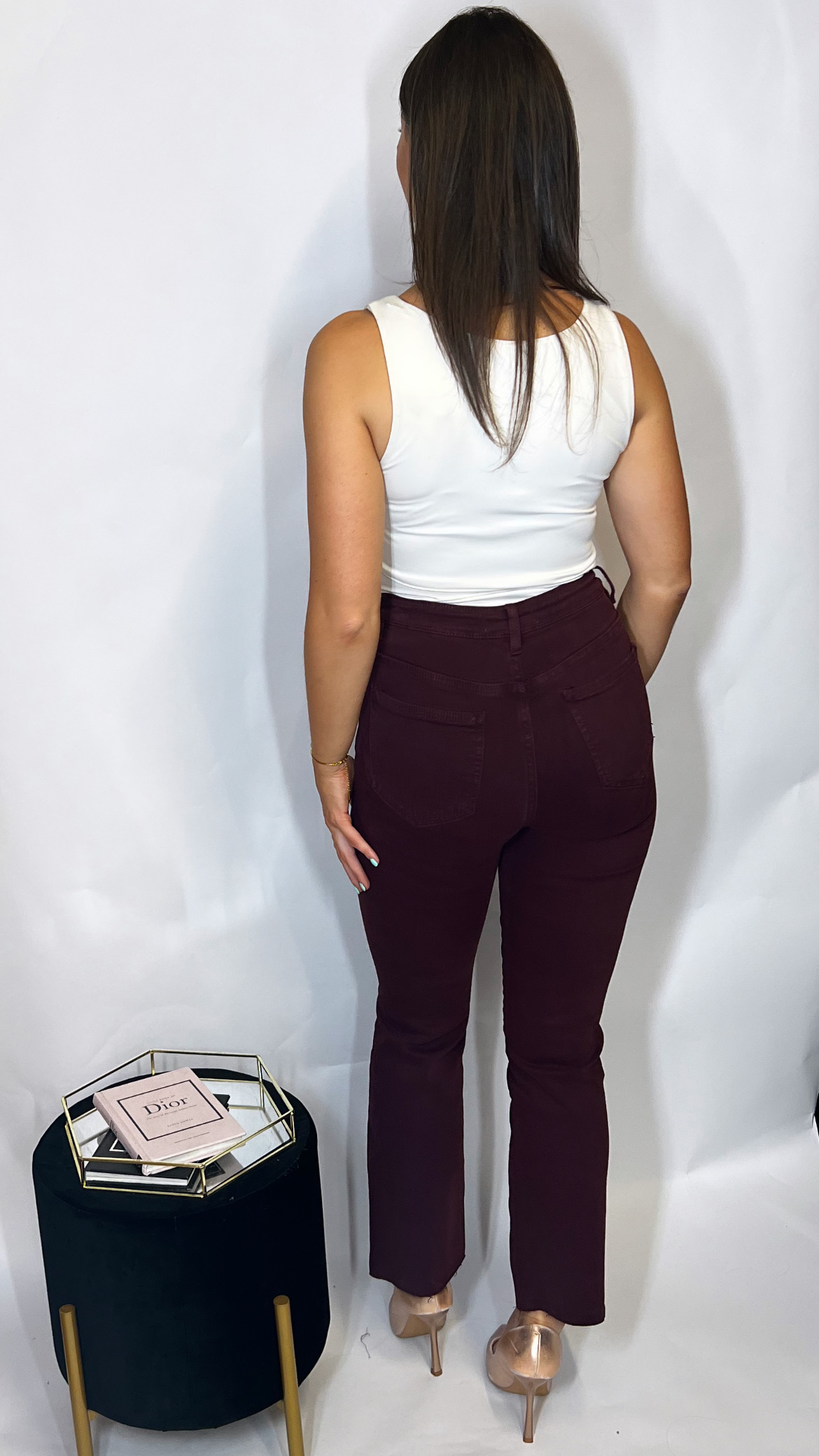 Brady Wine Flare Jeans - Image 2