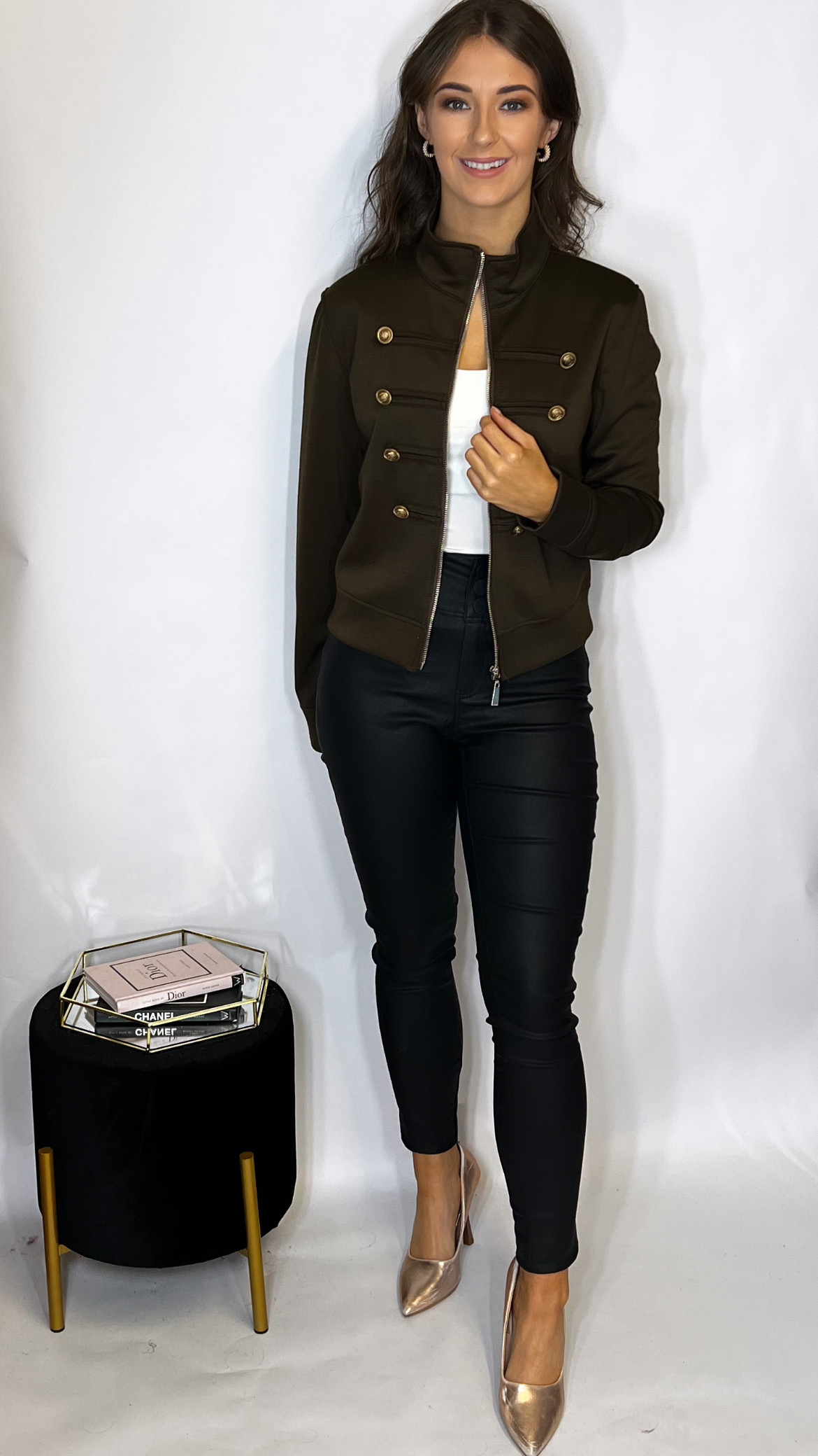 Amelie Military Jacket Brown - Image 3