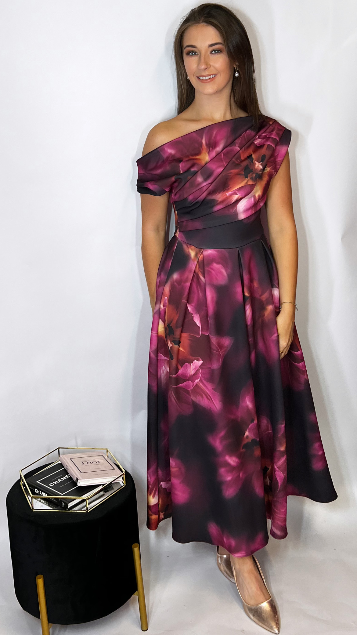 Betty Dress Plum Floral