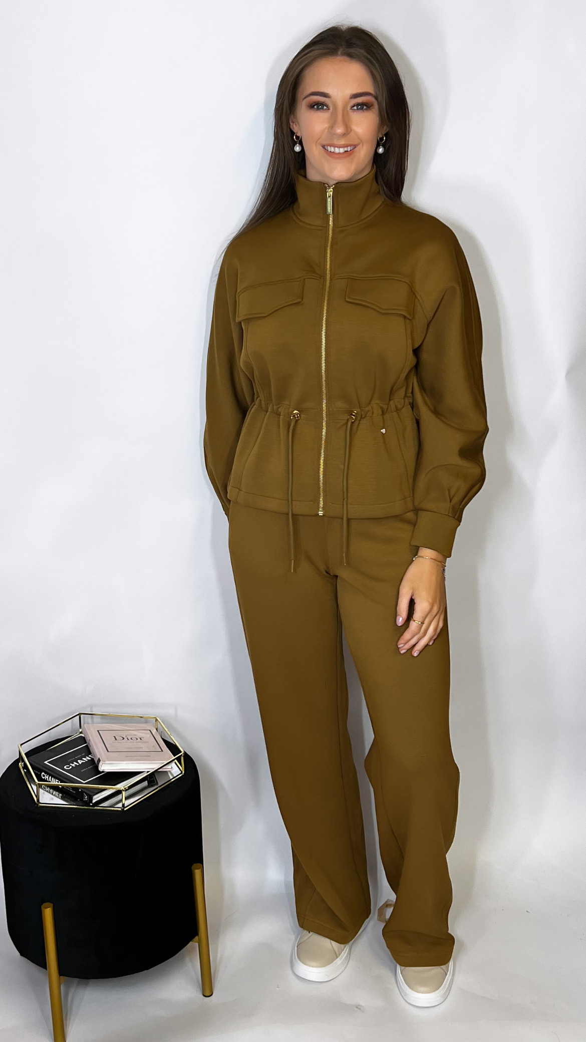 R&R Isla Zip Top Olive
