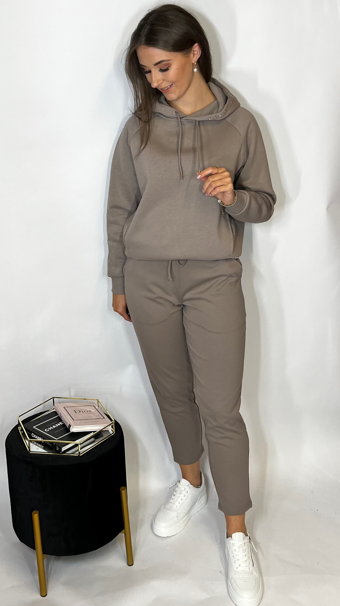 R&R Cleo Hoodie Taupe