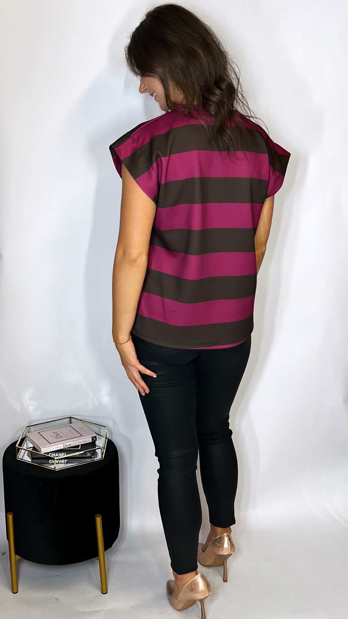 Marnie Stripe Tee Pink - Image 3