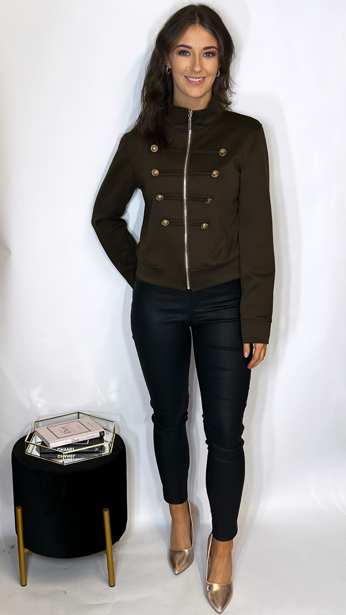 Amelie Military Jacket Brown - Image 4