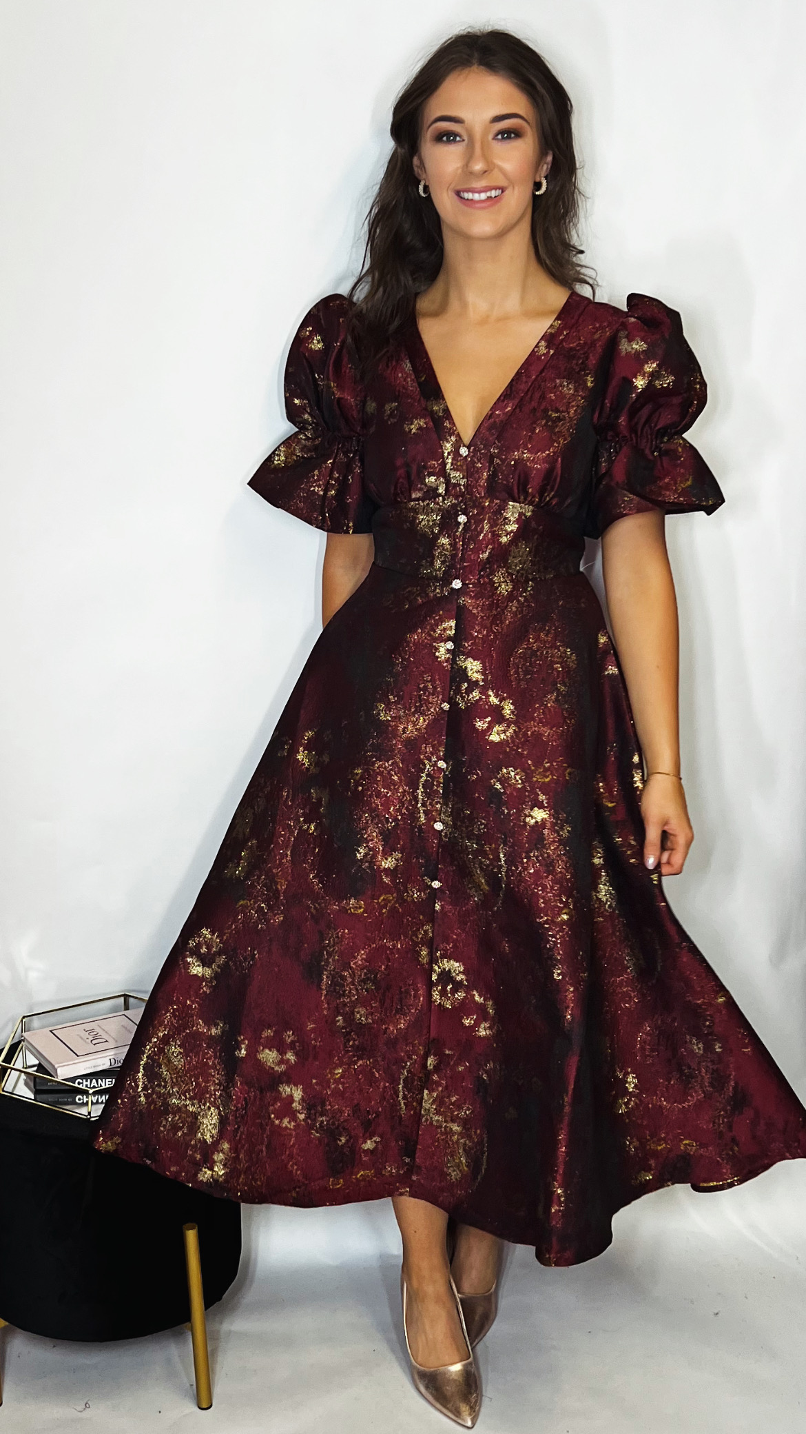 Callie Midi Dress Wine