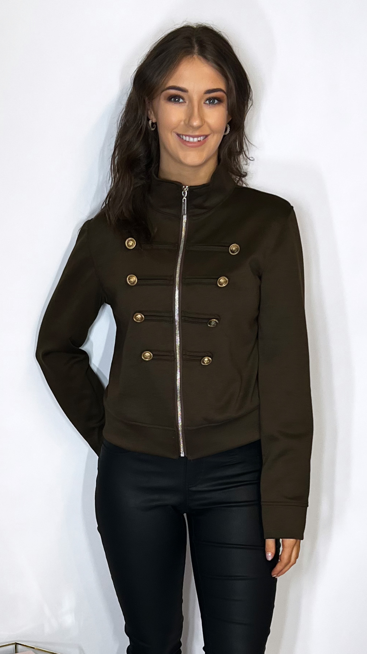Amelie Military Jacket  Brown