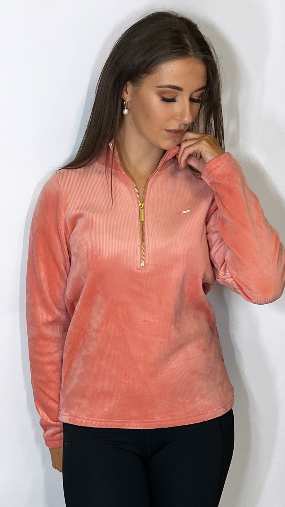 R&R Paige Half Zip  Pink