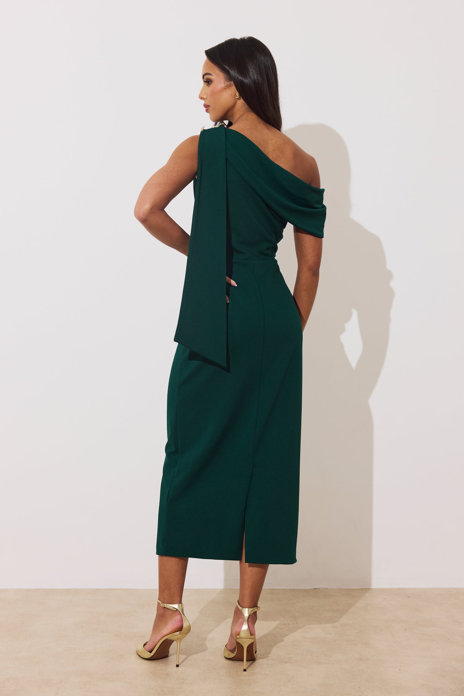 Eleni Midi Dress Green - Image 4