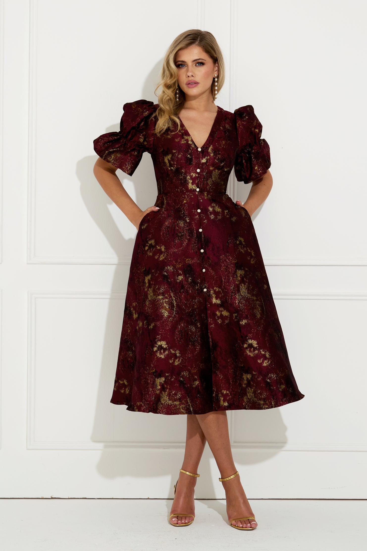 Callie Midi Dress Wine
