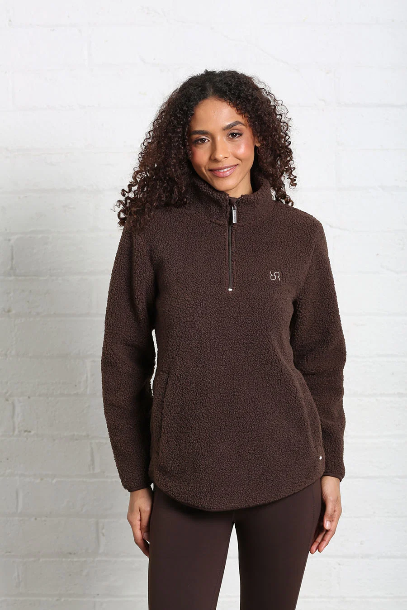 R&R Gia Half Zip  Brown