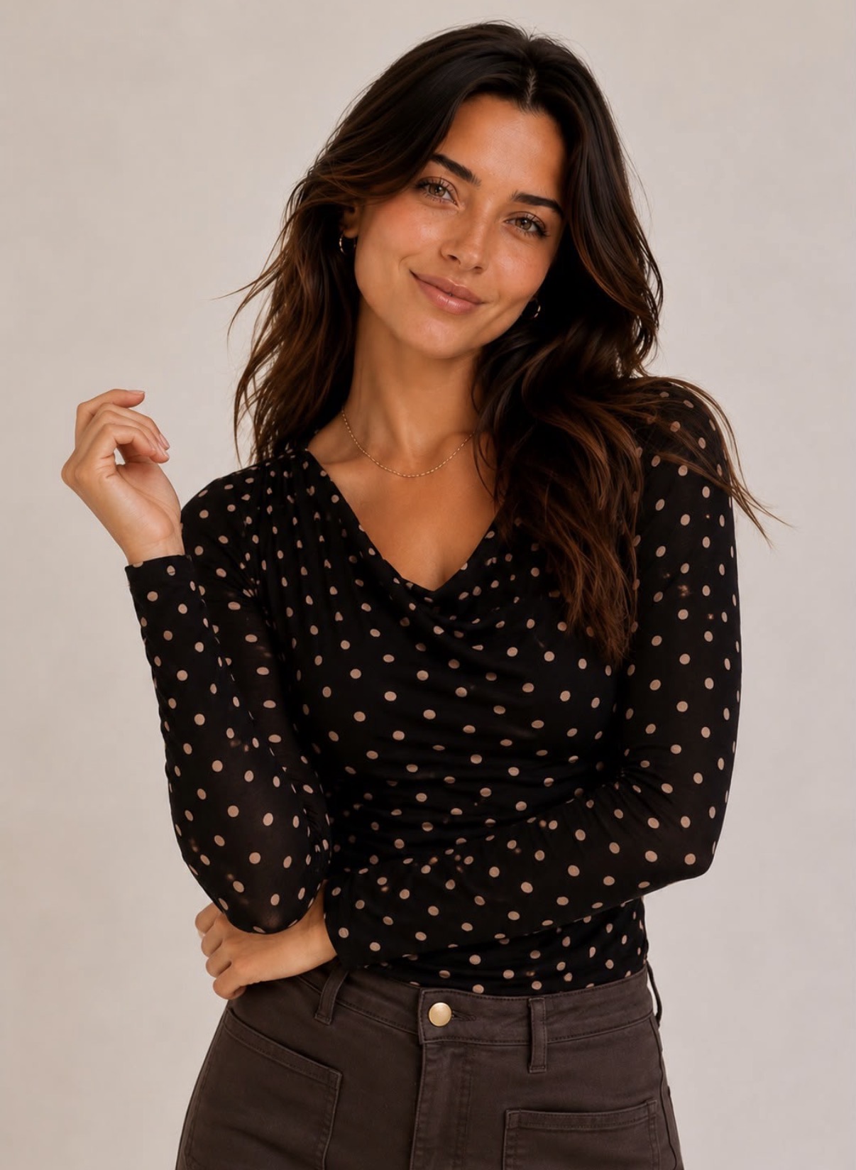 Sienna Polka Dot Mesh Top