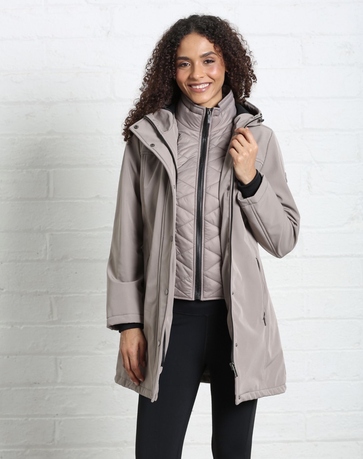 R&R Elsie Coat Taupe