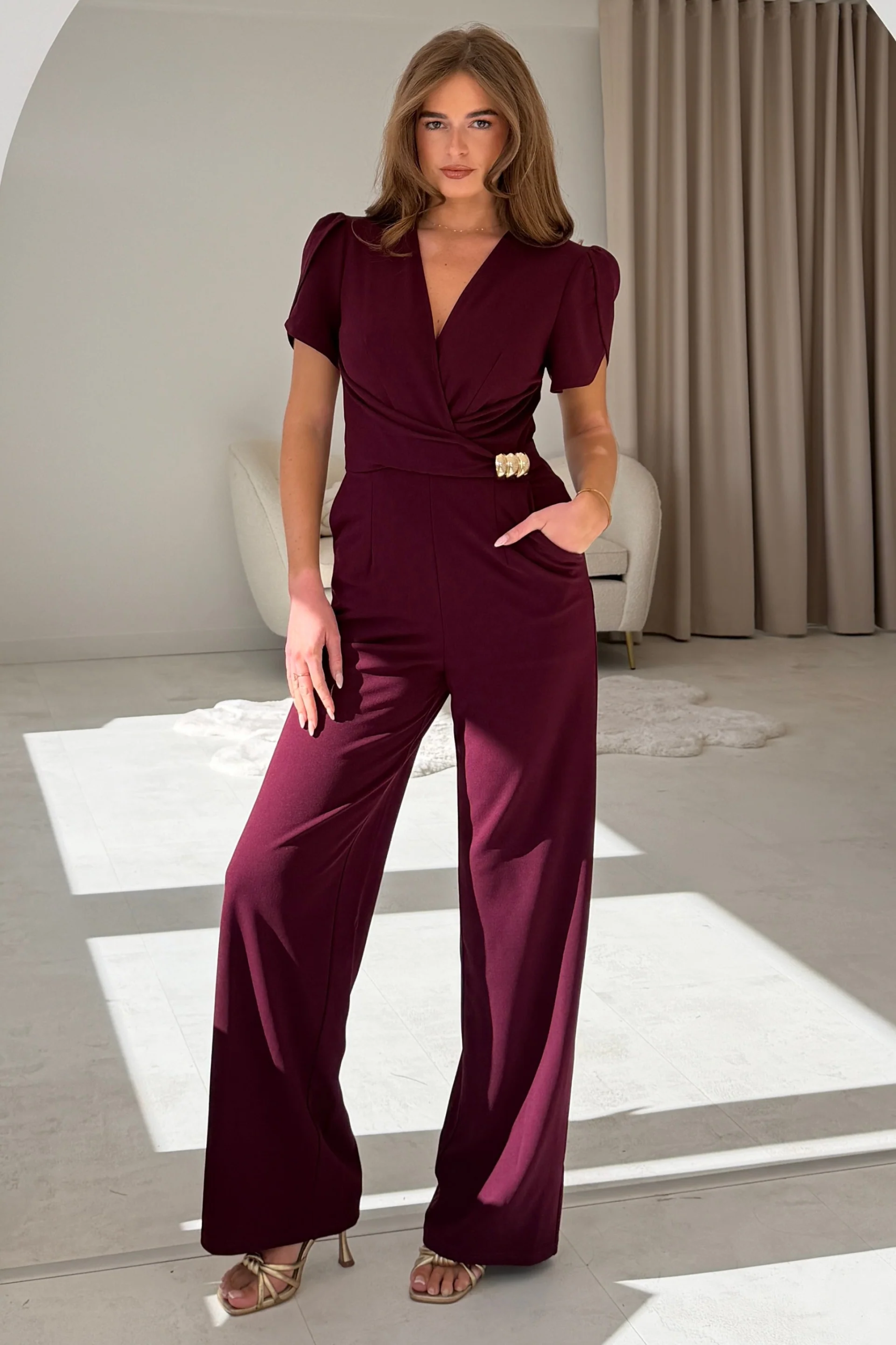 Trixie Jumpsuit Burgundy - Image 3