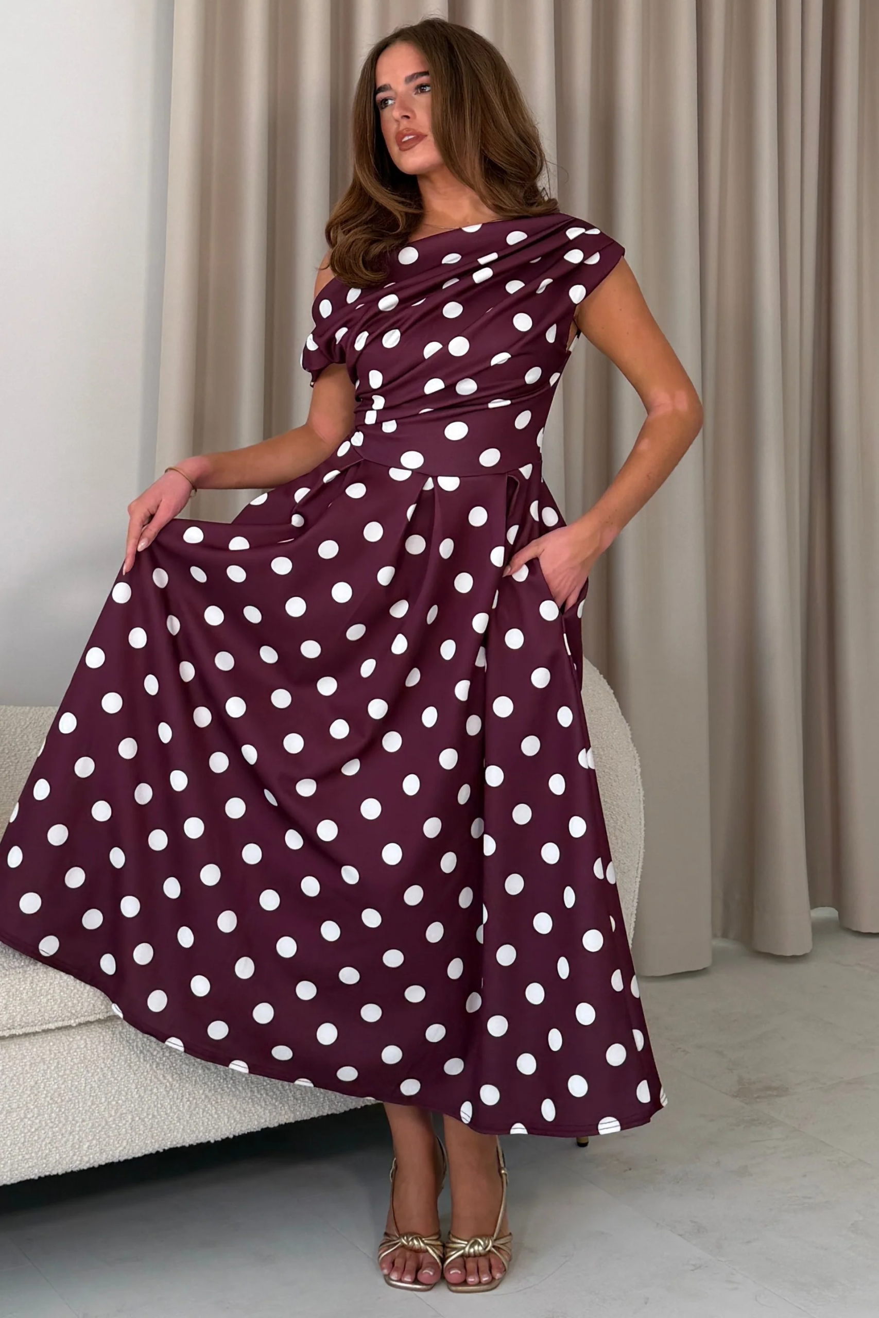 Betty Dress Berry Polka