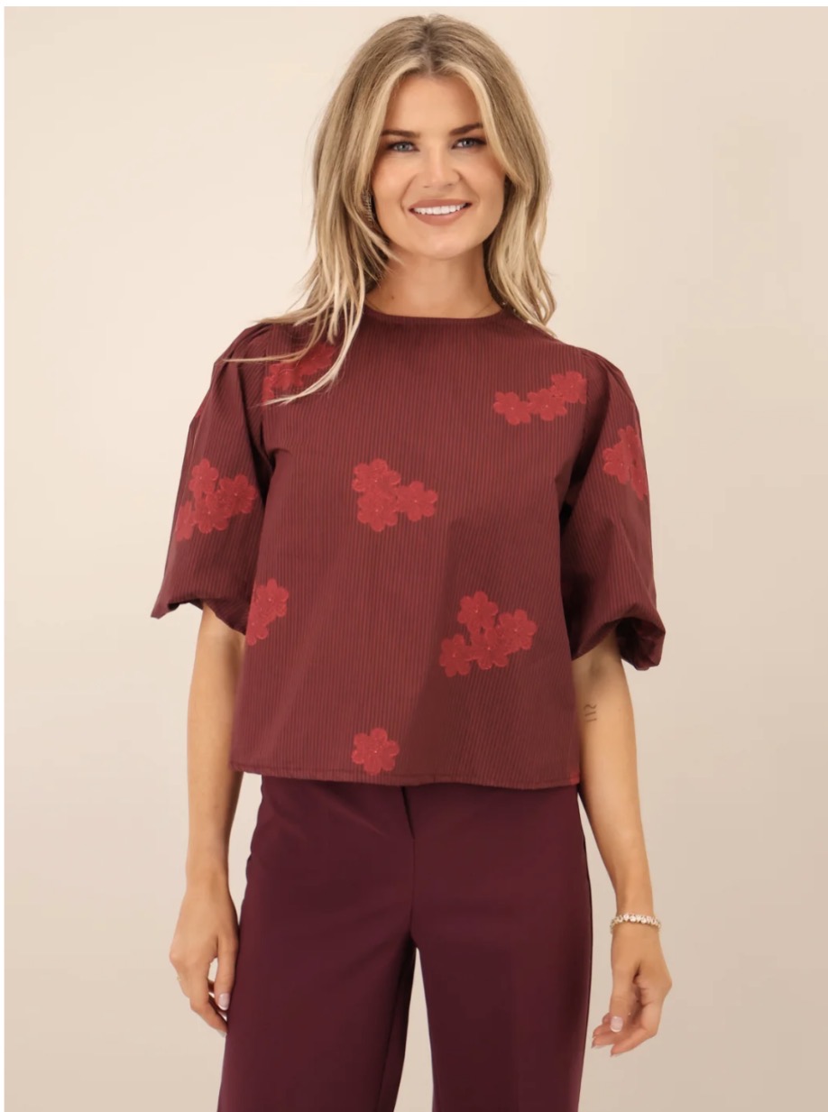 K&P Reese Top Burgundy