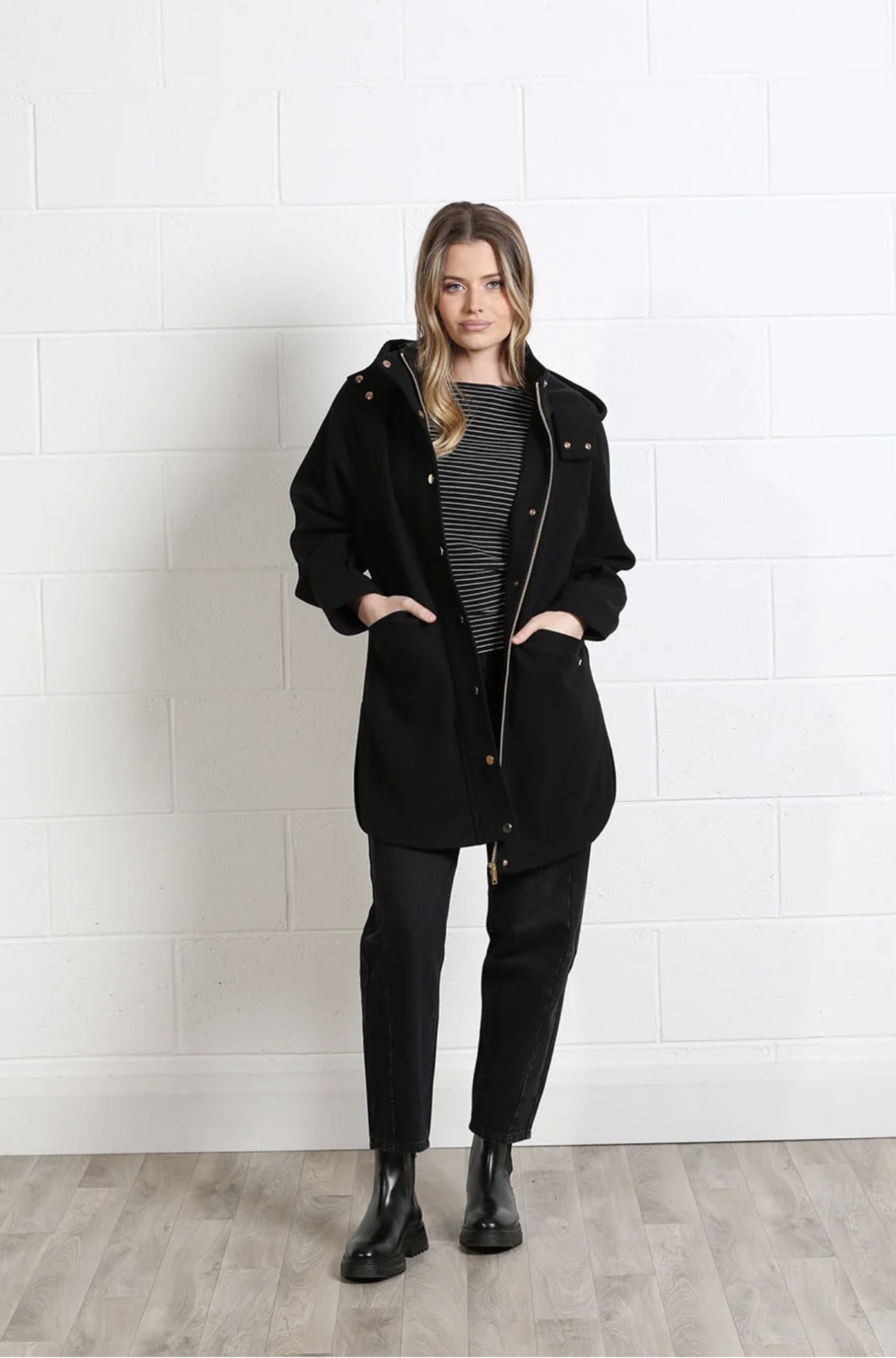 R&R Joanna Coat Black