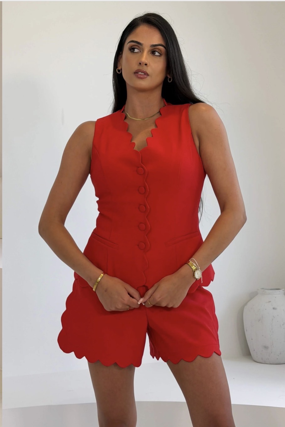 Ophelia Waistcoat Red