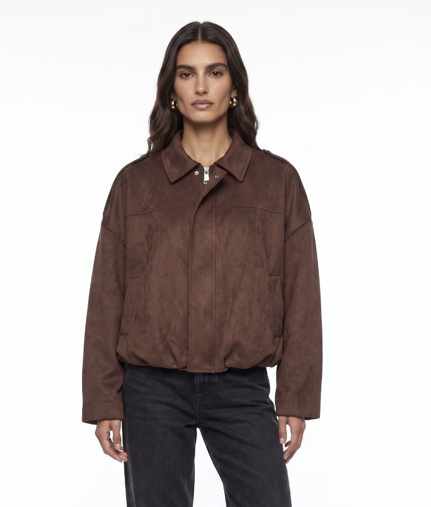 Lia Brown Suede Jacket